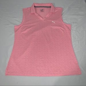 Puma DryCell Pink Sleeveless Tennis Golf Polo